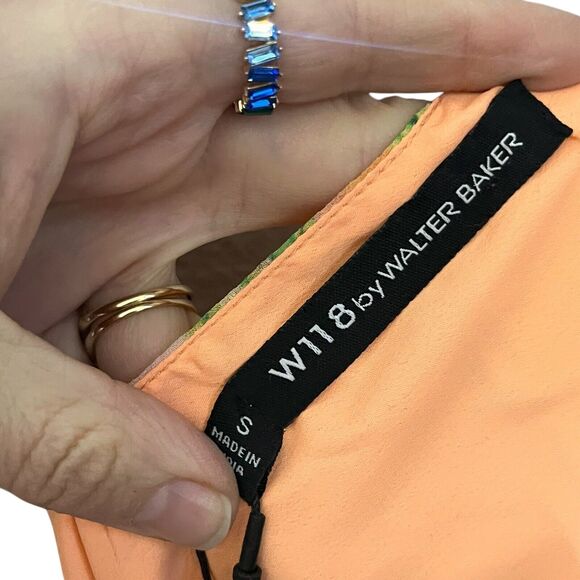 Walter Baker Parrot Print Tropical Tank Top Open Sides Orange Multi Beachy - Picture 6 of 10